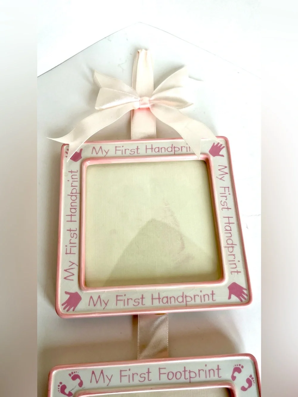 My First Handprint & Footprint Pink Hanging Photo Frame